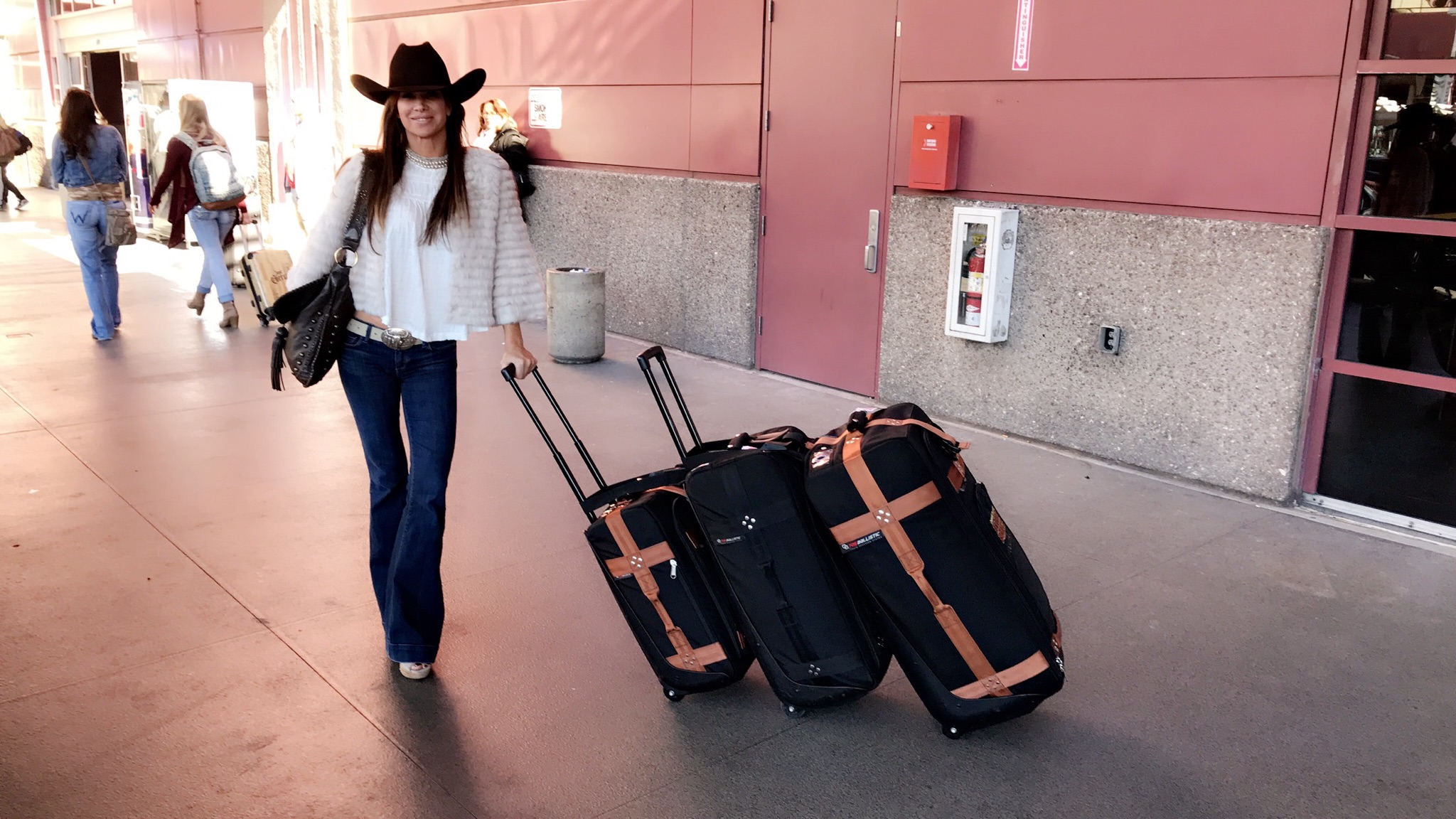 Debbe Dunning and her TRS Ballistic Luggage